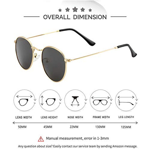 Image of Small Round Polarized Sunglasses for Men and Women - AVM