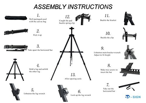 Image of 66 Inches Reinforced Artist Easel Stand - AVM