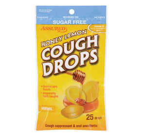 Honey Lemon sugar free Cough Drops- 75 drops (3 pack) - AVM