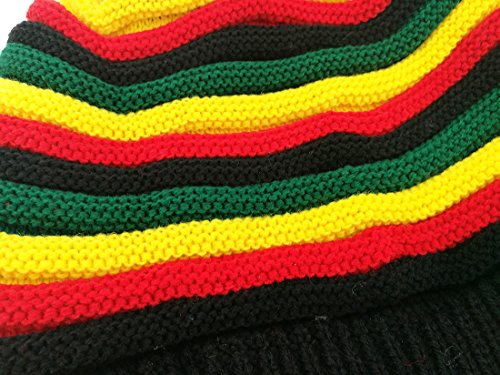 Colored Striped Long Style Jamaican Reggae Hat - AVM