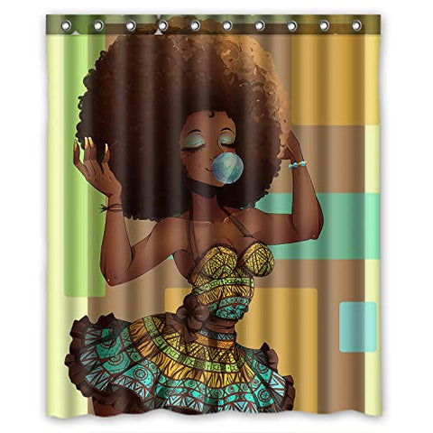 Beautiful Afrikan Girl Waterproof Bathroom Shower Curtain - AVM