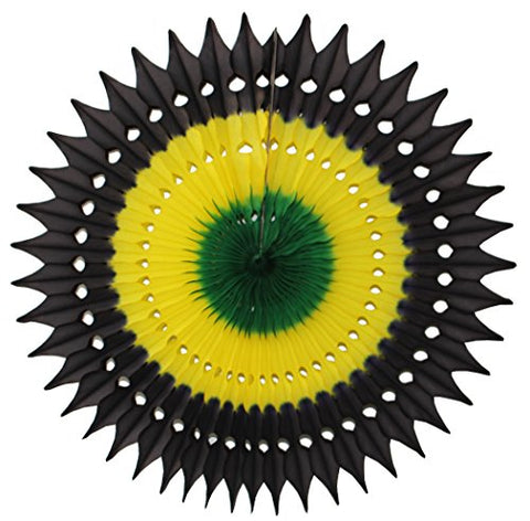 Image of 7-Piece Complete Jamaican Honeycomb Party Decoration Set (Black/Yellow/Green) - AVM