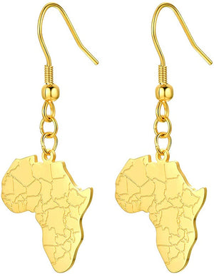 Afrika Map Design Earrings - AVM