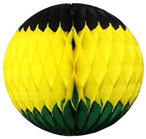 Image of 7-Piece Complete Jamaican Honeycomb Party Decoration Set (Black/Yellow/Green) - AVM