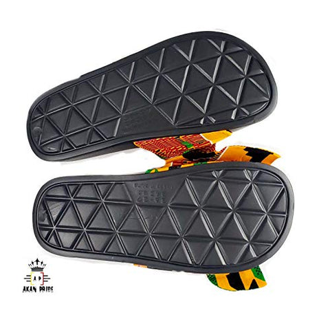 Image of Women Open Toes Afrikan Kente Slide Sandals - AVM