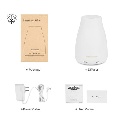 Image of Portable Aromatherapy Essential Oil Diffuser Cool Mist Humidifier with 7 Colors LED Lights A112 - AVM