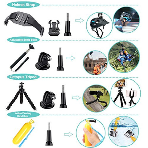 Soft Digits 50 in 1 Action Camera Accessories Kit - AVM