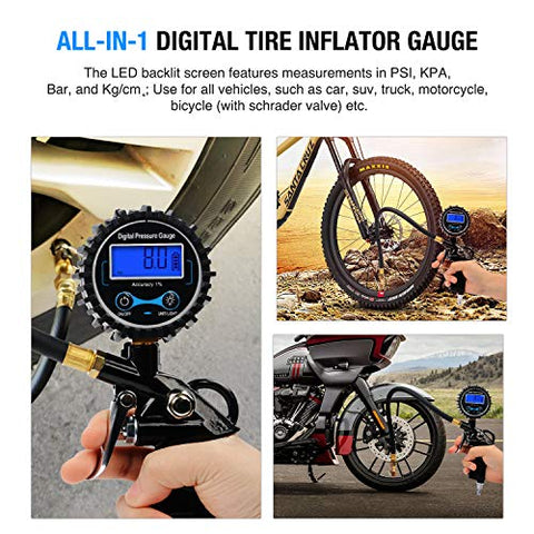 Image of Digital Tire Inflator Pressure Gauge - AVM