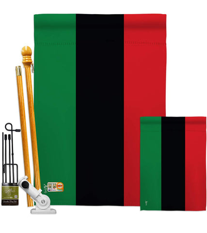 Image of Pan Afrika Decorative Vertical Flag Set - AVM