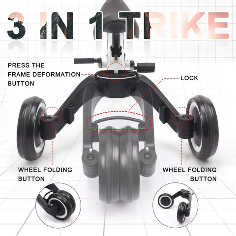 Image of 3 in 1 Kids Tricycles for 1-3 Years Old Kids - AVM