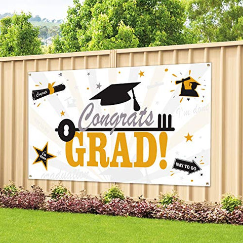 Image of Large Fabric Graduation Party Banner - AVM