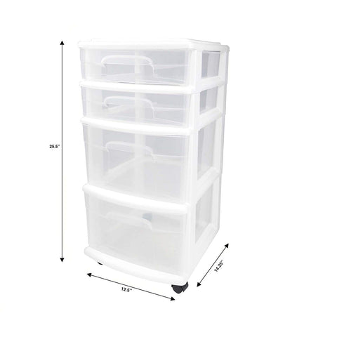 Image of Plastic 4 Drawer Medium Cart - AVM
