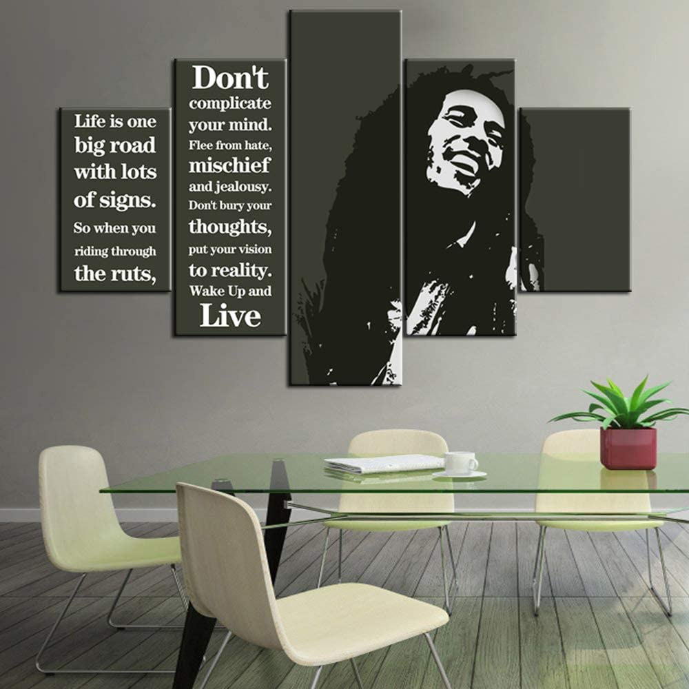 Bob Marley Wall Art - Poster con citazioni ispiratrici per gli amanti Bob Marley Wall Art - Poster con citazioni ispiratrici per gli amanti