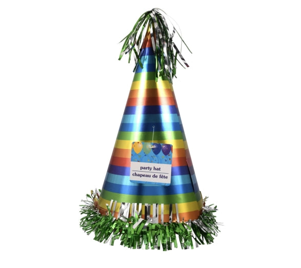 Metallic Cone Party Hats- 6 count - AVM