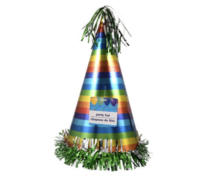 Metallic Cone Party Hats- 6 count
