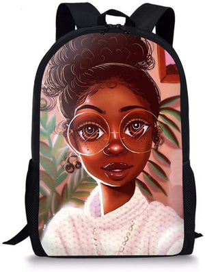 Backpacks Afrikan Girls Hairstyle Printed