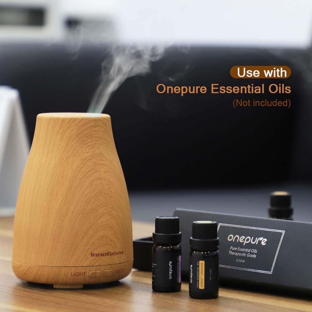 Add InnoGear's Essential Oil Diffuser with multi-color light to