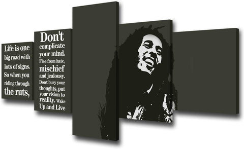 Image of Art Framed Bob Marley Pictures with Inspirational Quotes - AVM