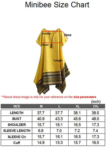 Image of Women's Ethnic Cotton Linen Short/Long Sleeves Dress - AVM