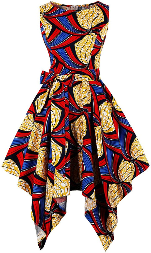 Women's Dashiki Afrikan Print Dress - AVM