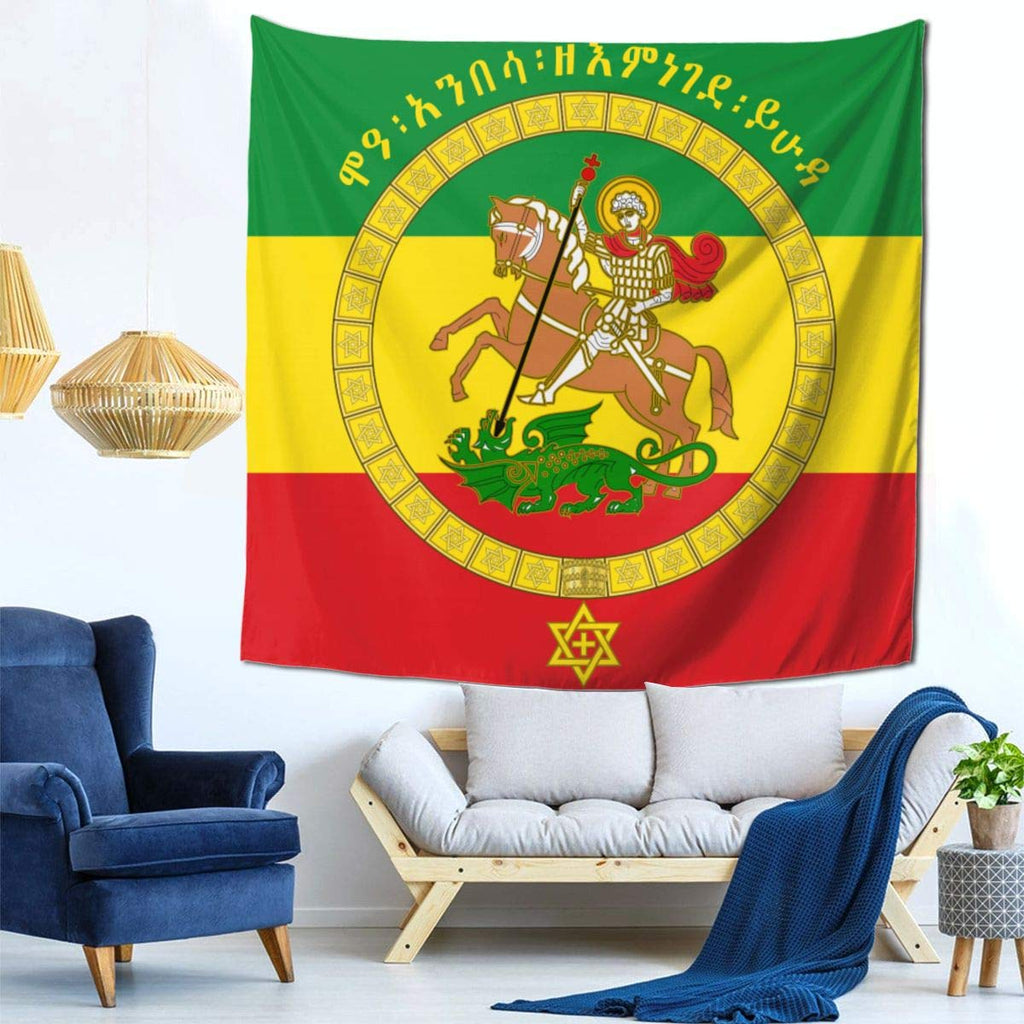Lion Judah Ethiopian Art Tapestry Wall Hanging Decor - AVM