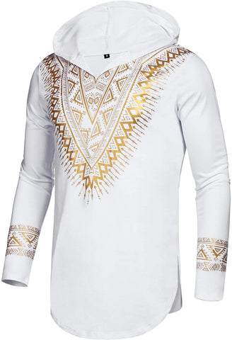 Image of Men's Afrikan Dashiki Shirt Metallic Floral hoodie - AVM