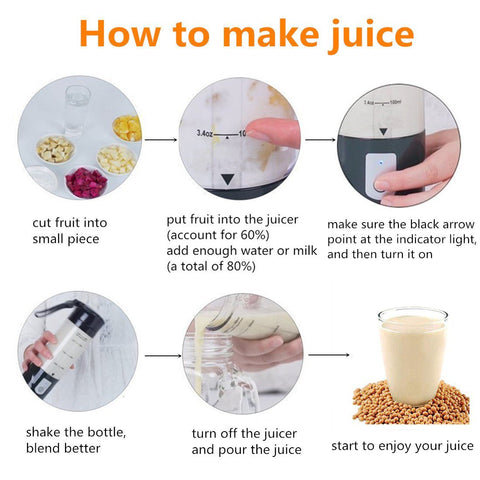 Image of USB Rechargeable Portable Mini Fruit Blender Juicer Cup - AVM