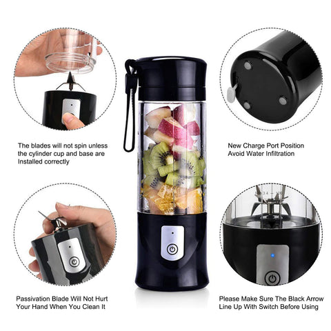 Image of USB Rechargeable Portable Mini Fruit Blender Juicer Cup - AVM