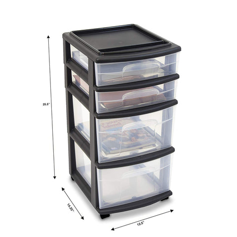 Image of Plastic 4 Drawer Medium Cart - AVM
