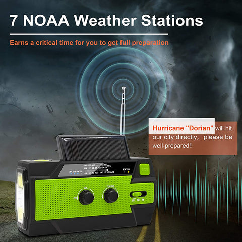 Solar Crank NOAA Weather Radio for Emergency - AVM