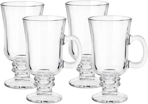 Clear Glass Coffee Mugs- set of 4