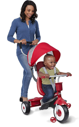 Image of 4-in-1 Stroll 'N Trike, Red Toddler Tricycle - AVM
