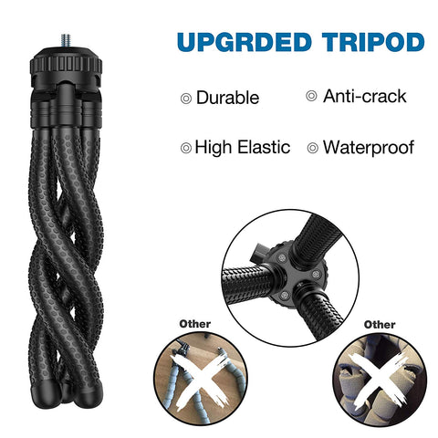 Image of Flexible 360° Rotating Mini Tripod Stand With Wireless Remote and Universal Clip - AVM