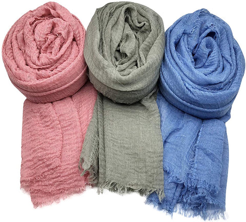 Image of Women Scarf Shawl for All Season 3PCS Scarve Wrap Head Scarve. - AVM