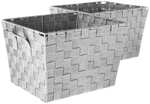 Image of Woven Baskets, Gray, 2-Pack - AVM