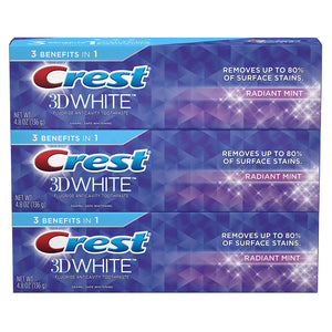 Crest 3D White Toothpaste Radiant Mint 4.8 oz (3 pack) A47 - AVM