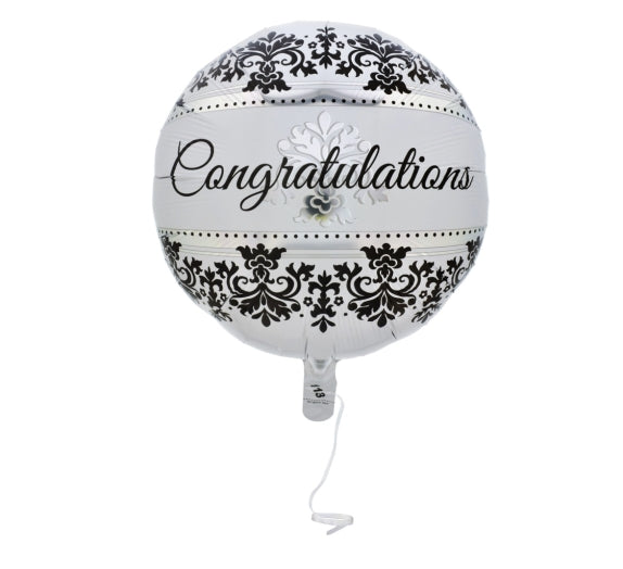 "Congratulations" Damask Foil Balloons, Set Of 3 - AVM