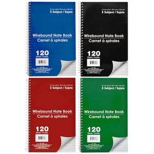 3-Subject Spiral Notebooks, 4 pack - AVM