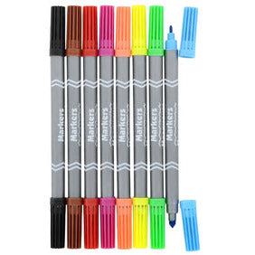 JOT Markers Double-Sided - Broadline and Fineline Sides - 8 Count per Pack  (2 Pack)
