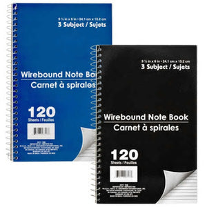 3-Subject Spiral Notebooks, 4 pack