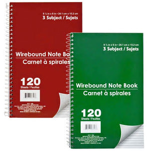 Image of 3-Subject Spiral Notebooks, 4 pack - AVM