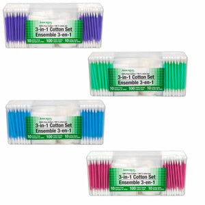 Cotton Set-Cotton Pads,Cotton Swabs & Cotton Balls