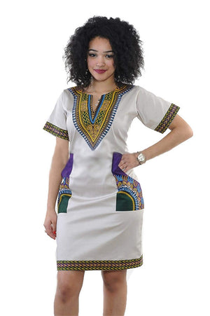 Afrikan Vintage Printed Ethnic Style Summer Dress - AVM