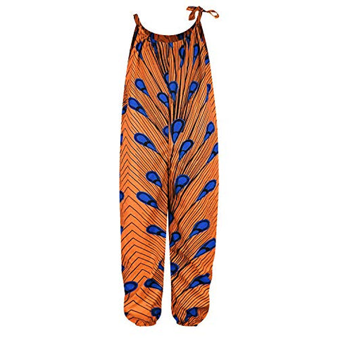 Image of Afrikan Boho Print Jumsuits Bohemian Outfits with Adjustable Shoulder Strap for Little Kids - AVM