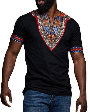Dashiki Afrikan Casual Tribal Print Men's T-shirt - AVM
