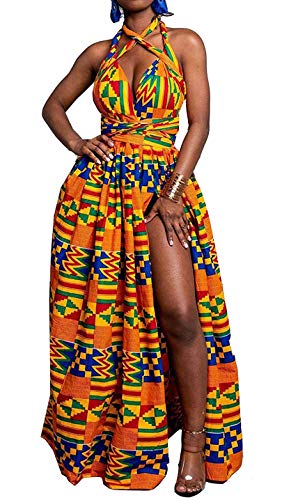 Women's Afrikan Floral Printed Dresses - AVM