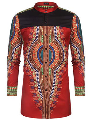 Men's Afrikan Dashiki Print Shirt - AVM