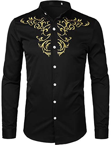 Men's Luxury Gold Embroidery Design Shirts - AVM