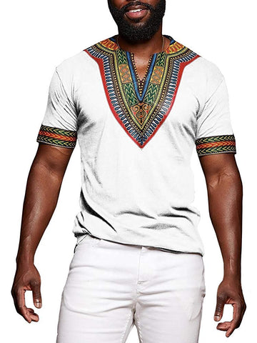 Dashiki Afrikan Casual Tribal Print Men's T-shirt - AVM