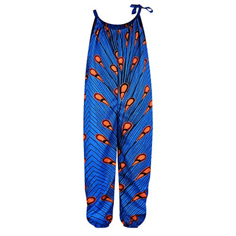 Image of Afrikan Boho Print Jumsuits Bohemian Outfits with Adjustable Shoulder Strap for Little Kids - AVM